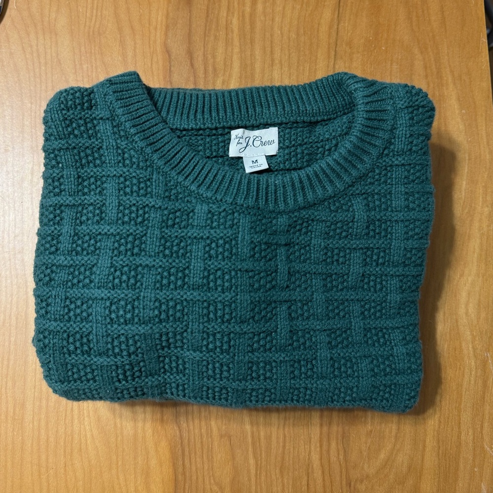Forest green j crew knit sweater
